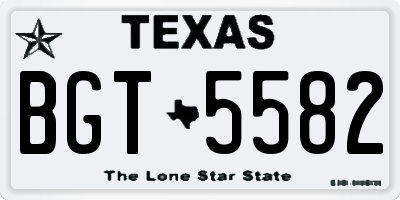 TX license plate BGT5582