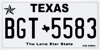 TX license plate BGT5583