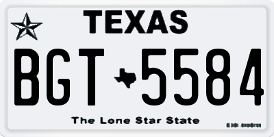 TX license plate BGT5584