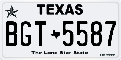 TX license plate BGT5587