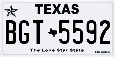 TX license plate BGT5592