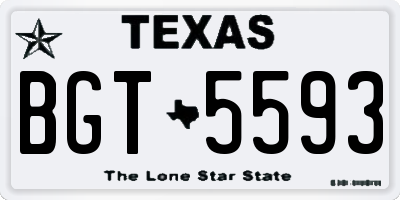 TX license plate BGT5593