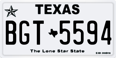 TX license plate BGT5594