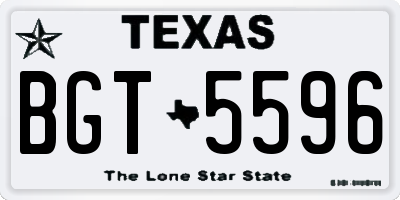 TX license plate BGT5596
