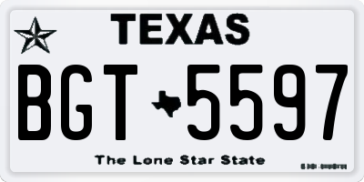 TX license plate BGT5597