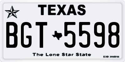 TX license plate BGT5598