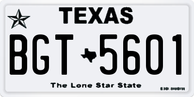 TX license plate BGT5601
