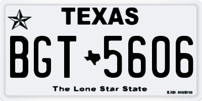 TX license plate BGT5606