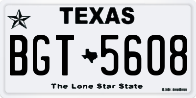 TX license plate BGT5608
