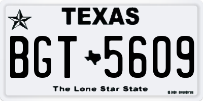 TX license plate BGT5609