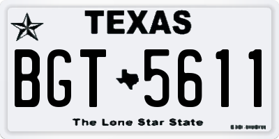 TX license plate BGT5611