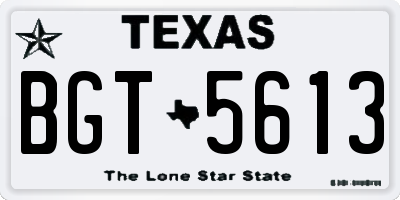 TX license plate BGT5613