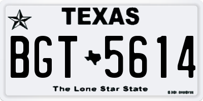 TX license plate BGT5614