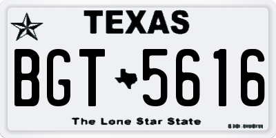 TX license plate BGT5616