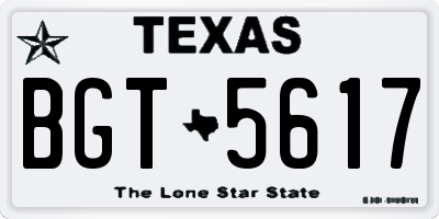 TX license plate BGT5617