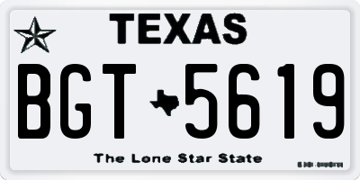 TX license plate BGT5619