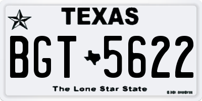TX license plate BGT5622