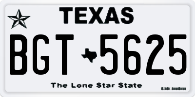TX license plate BGT5625