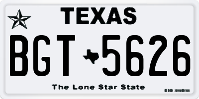 TX license plate BGT5626