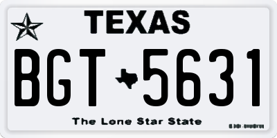 TX license plate BGT5631