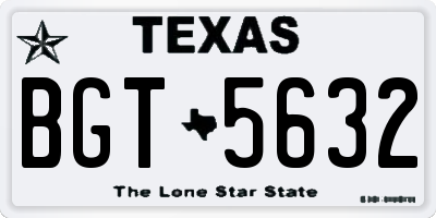 TX license plate BGT5632