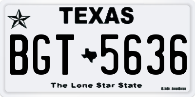 TX license plate BGT5636