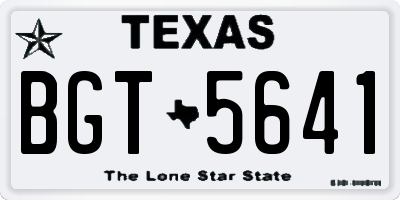 TX license plate BGT5641