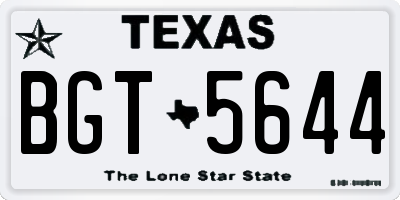 TX license plate BGT5644