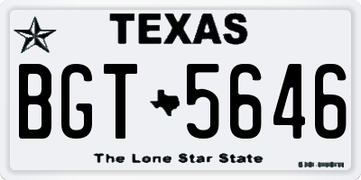 TX license plate BGT5646