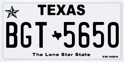 TX license plate BGT5650