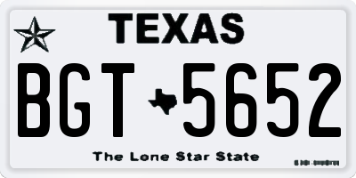 TX license plate BGT5652