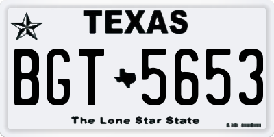 TX license plate BGT5653