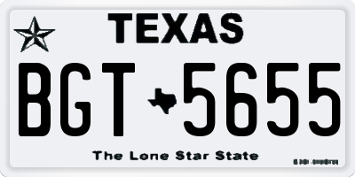 TX license plate BGT5655
