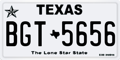 TX license plate BGT5656