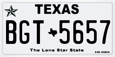 TX license plate BGT5657