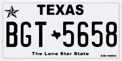 TX license plate BGT5658