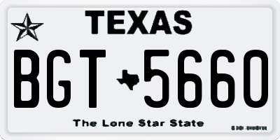 TX license plate BGT5660