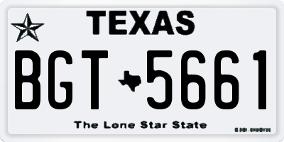 TX license plate BGT5661