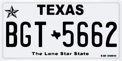 TX license plate BGT5662