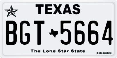 TX license plate BGT5664