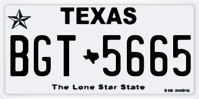 TX license plate BGT5665