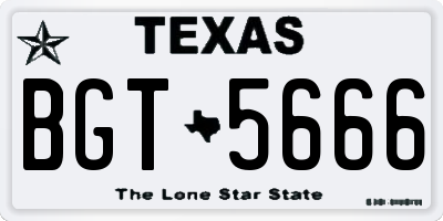 TX license plate BGT5666