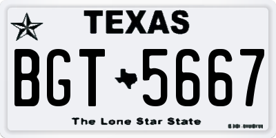 TX license plate BGT5667