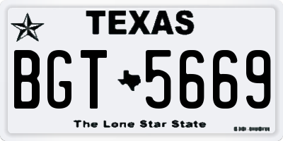 TX license plate BGT5669