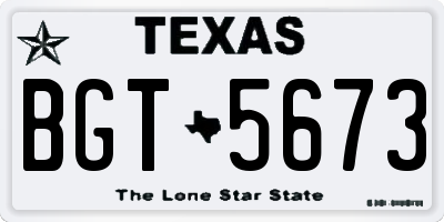 TX license plate BGT5673
