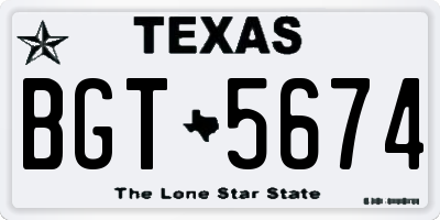 TX license plate BGT5674