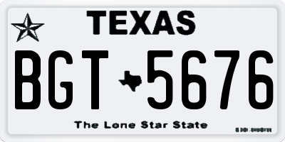 TX license plate BGT5676