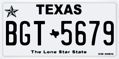 TX license plate BGT5679