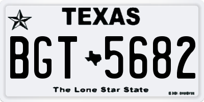 TX license plate BGT5682
