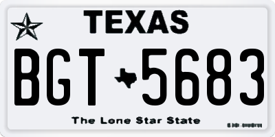 TX license plate BGT5683
